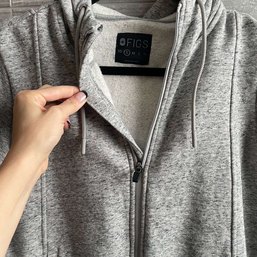 GREY figs scrub hoodie